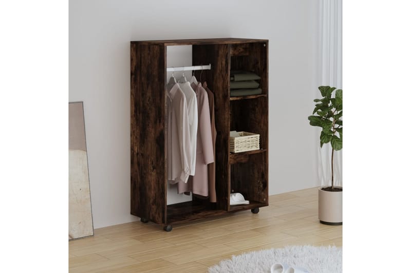 beBasic Garderob rökfärgad ek 80x40x110 cm konstruerat trä - Brown - Förvaring - Klädförvaring - Garderob & garderobssystem