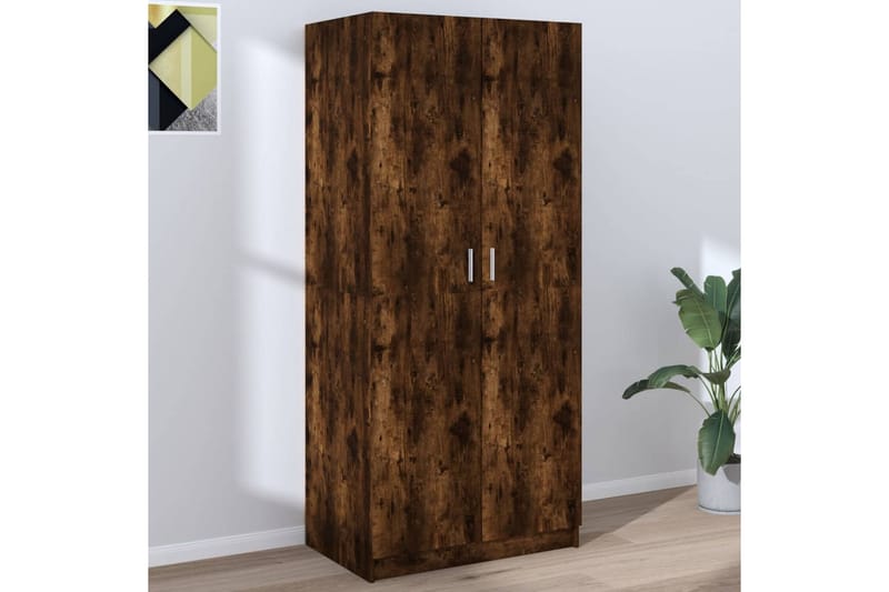 beBasic Garderob rökfärgad ek 80x52x180 cm konstruerat trä - Brown - Förvaring - Klädförvaring - Garderob & garderobssystem
