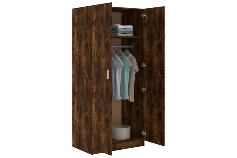 beBasic Garderob rökfärgad ek 80x52x180 cm konstruerat trä - Brown - Förvaring - Klädförvaring - Garderob & garderobssystem