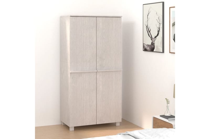 beBasic Garderob vit 89x50x180 cm massiv furu - White - Förvaring - Klädförvaring - Garderob & garderobssystem