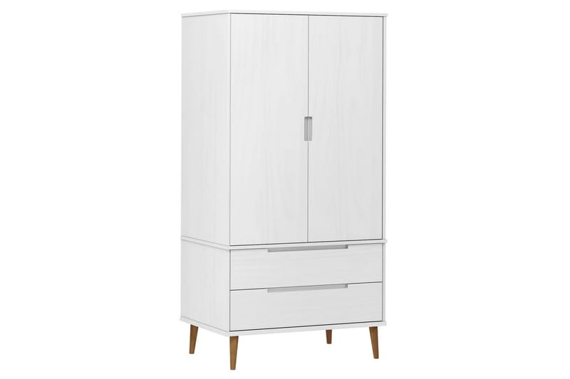 beBasic Garderob vit 90x55x175 cm massiv furu - White - Förvaring - Klädförvaring - Garderob & garderobssystem
