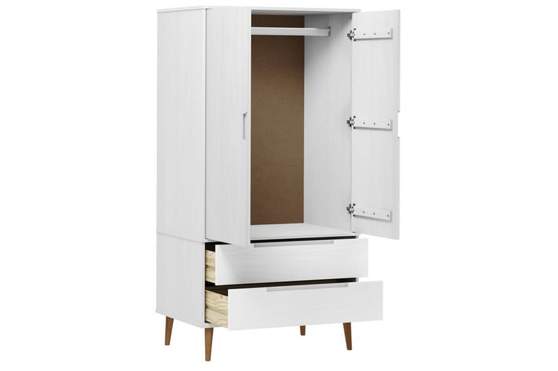 beBasic Garderob vit 90x55x175 cm massiv furu - White - Förvaring - Klädförvaring - Garderob & garderobssystem