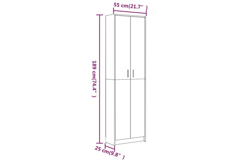 beBasic Hallgarderob brun ek 55x25x189 cm konstruerat trä - Brown - Förvaring - Klädförvaring - Garderob & garderobssystem
