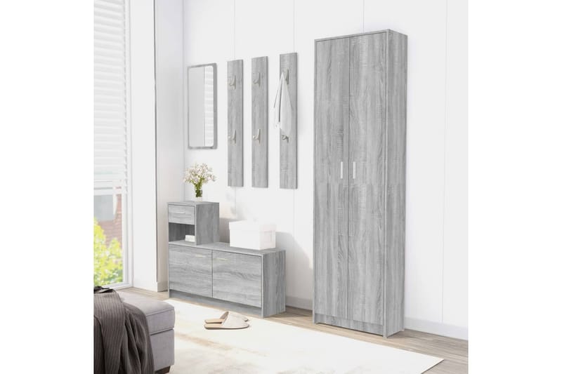 beBasic Hallgarderob grå sonoma 55x25x189 cm konstruerat trä - Grey - Förvaring - Klädförvaring - Garderob & garderobssystem