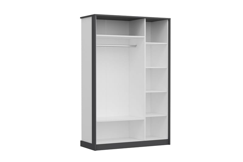 Berdez Garderob 120x182 cm Antracit/Vit - Hanah Home - Förvaring - Klädförvaring - Garderob & garderobssystem
