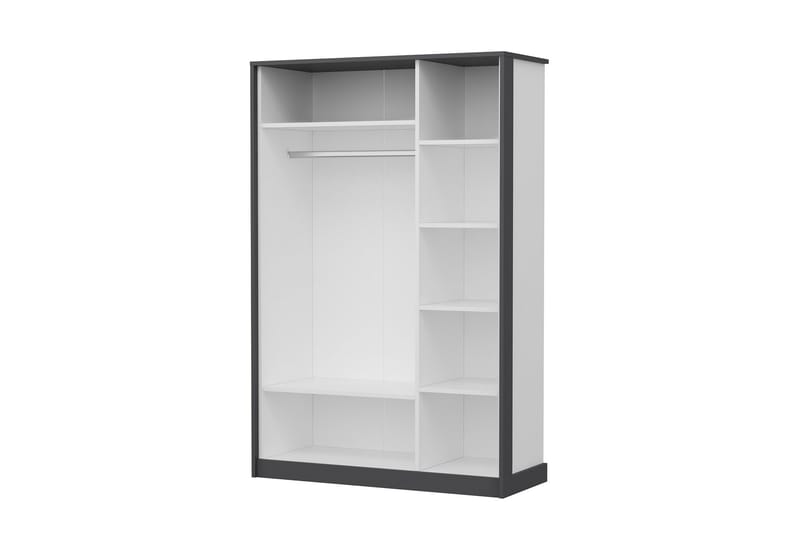 Berdez Garderob 120x182 cm Antracit/Vit - Hanah Home - Förvaring - Klädförvaring - Garderob & garderobssystem