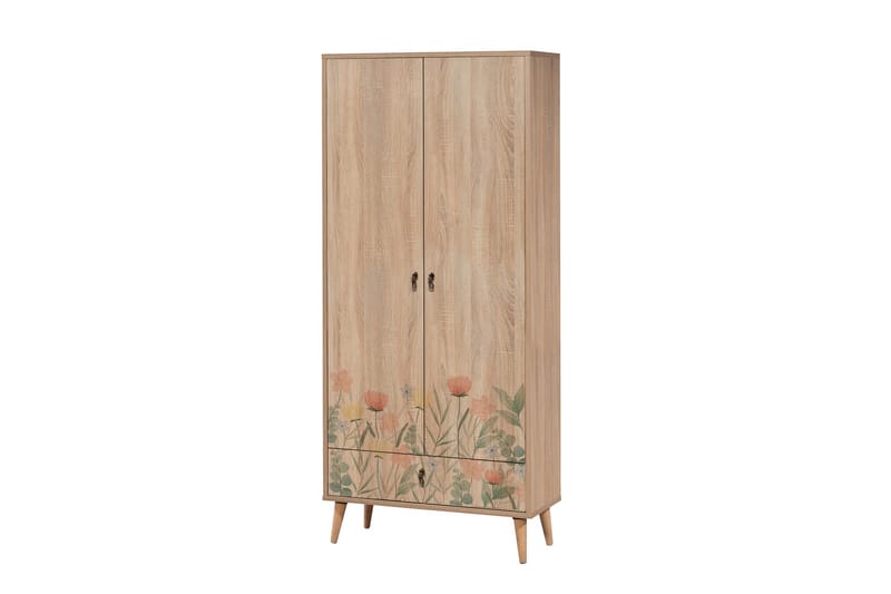 Bertoaria Garderob 80x190 cm Brun - Hanah Home - Förvaring - Klädförvaring - Garderob & garderobssystem
