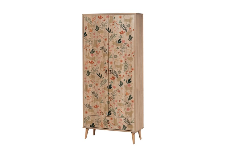 Bertoaria Garderob 80x190 cm Brun - Hanah Home - Förvaring - Klädförvaring - Garderob & garderobssystem