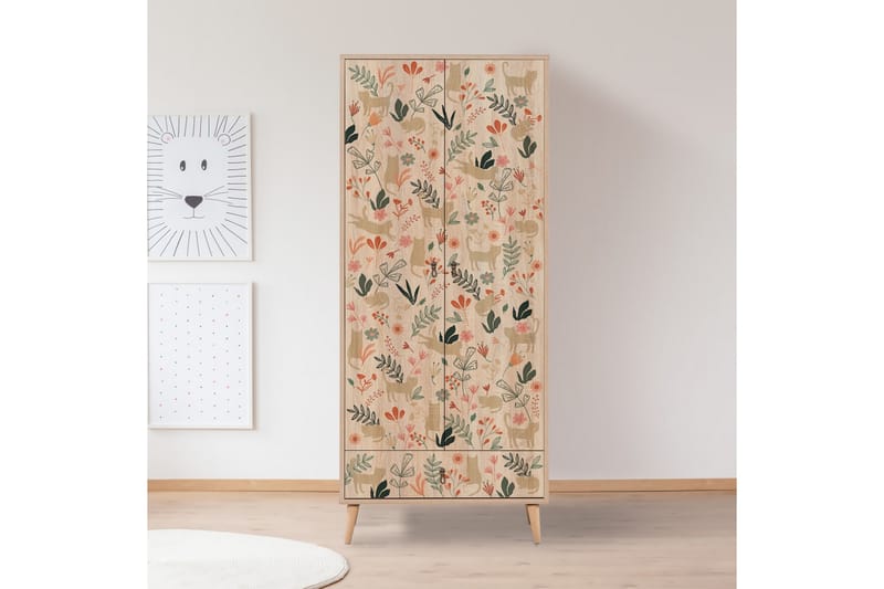 Bertoaria Garderob 80x190 cm Brun - Hanah Home - Förvaring - Klädförvaring - Garderob & garderobssystem