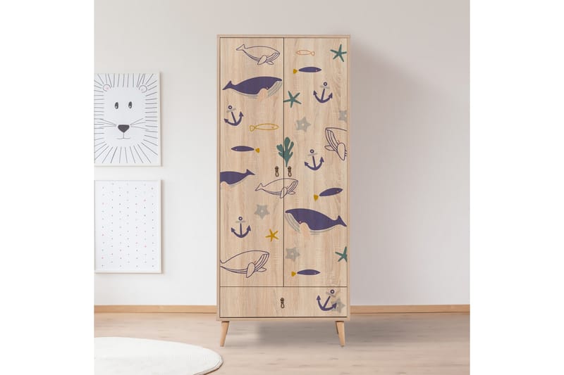 Bertoaria Garderob 80x190 cm Brun - Hanah Home - Förvaring - Klädförvaring - Garderob & garderobssystem