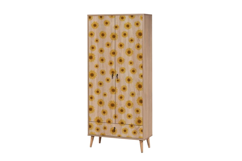 Bertoaria Garderob 80x190 cm Brun - Hanah Home - Förvaring - Klädförvaring - Garderob & garderobssystem