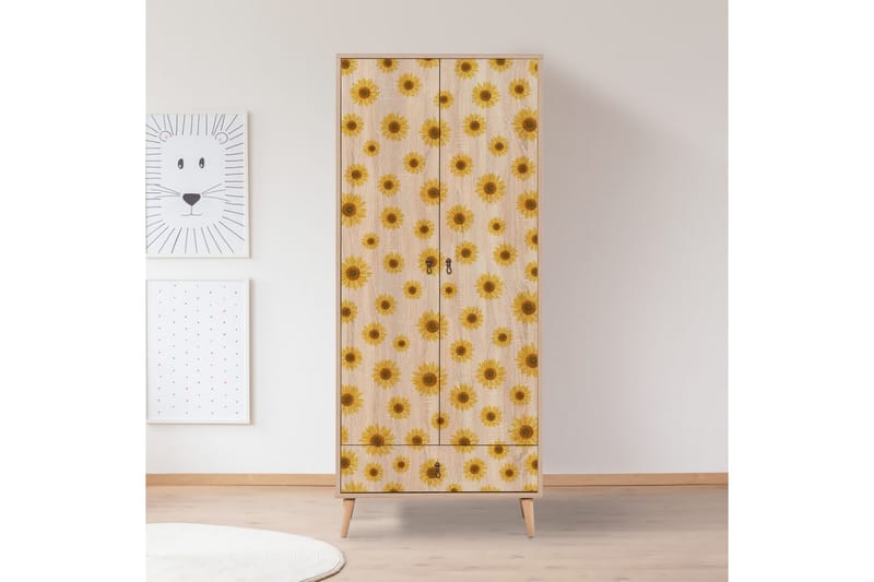 Bertoaria Garderob 80x190 cm Brun - Hanah Home - Förvaring - Klädförvaring - Garderob & garderobssystem