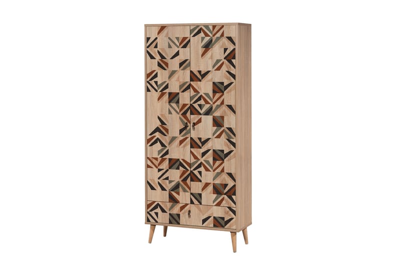 Bertoaria Garderob 80x190 cm Brun - Hanah Home - Förvaring - Klädförvaring - Garderob & garderobssystem