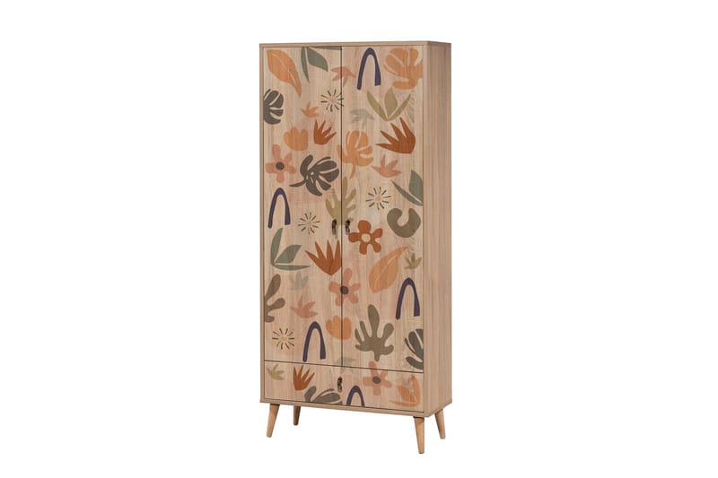 Bertoaria Garderob 80x190 cm Brun - Hanah Home - Förvaring - Klädförvaring - Garderob & garderobssystem