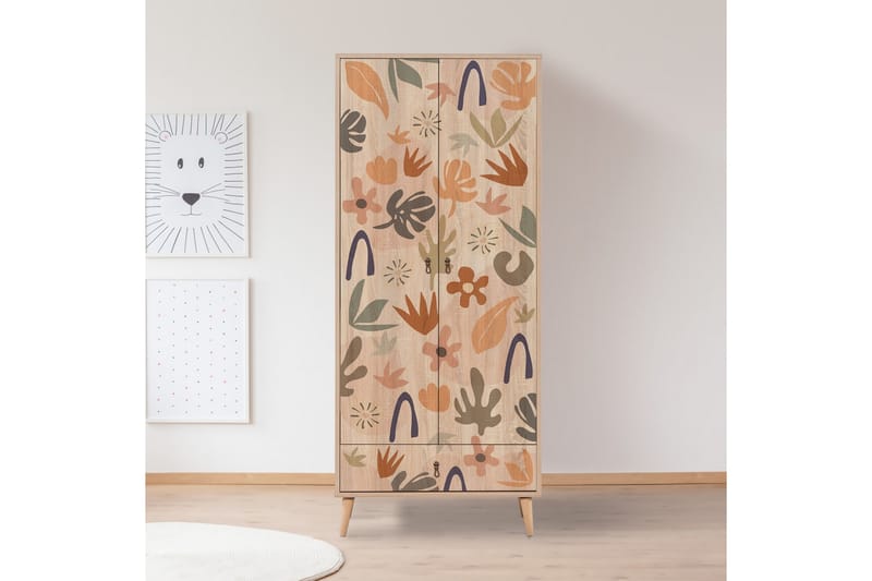 Bertoaria Garderob 80x190 cm Brun - Hanah Home - Förvaring - Klädförvaring - Garderob & garderobssystem