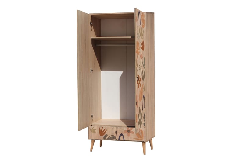Bertoaria Garderob 80x190 cm Brun - Hanah Home - Förvaring - Klädförvaring - Garderob & garderobssystem