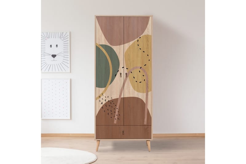 Bertoaria Garderob 80x190 cm Brun - Hanah Home - Förvaring - Klädförvaring - Garderob & garderobssystem