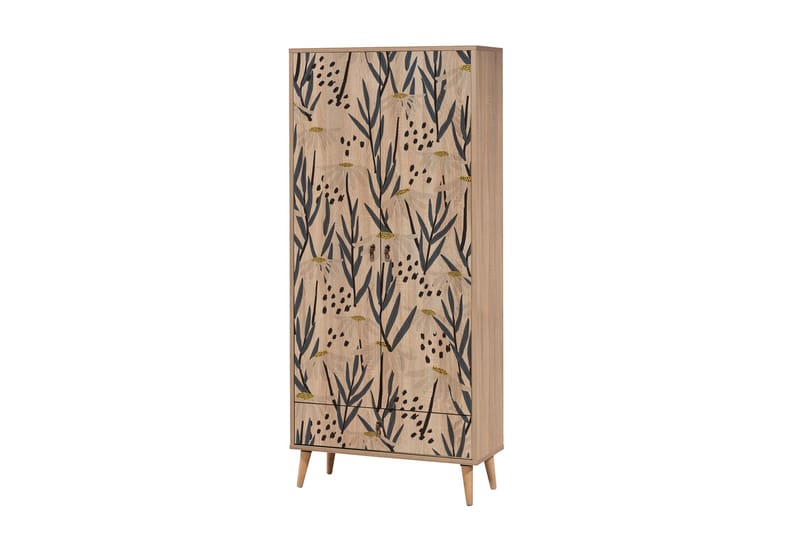 Bertoaria Garderob 80x190 cm Brun - Hanah Home - Förvaring - Klädförvaring - Garderob & garderobssystem