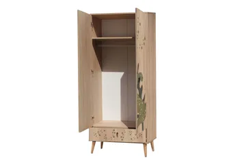 Bertoaria Garderob 80x190 cm Brun - Hanah Home - Förvaring - Klädförvaring - Garderob & garderobssystem