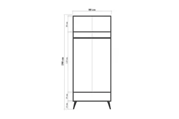 Bertoaria Garderob 80x190 cm Brun - Hanah Home - Förvaring - Klädförvaring - Garderob & garderobssystem