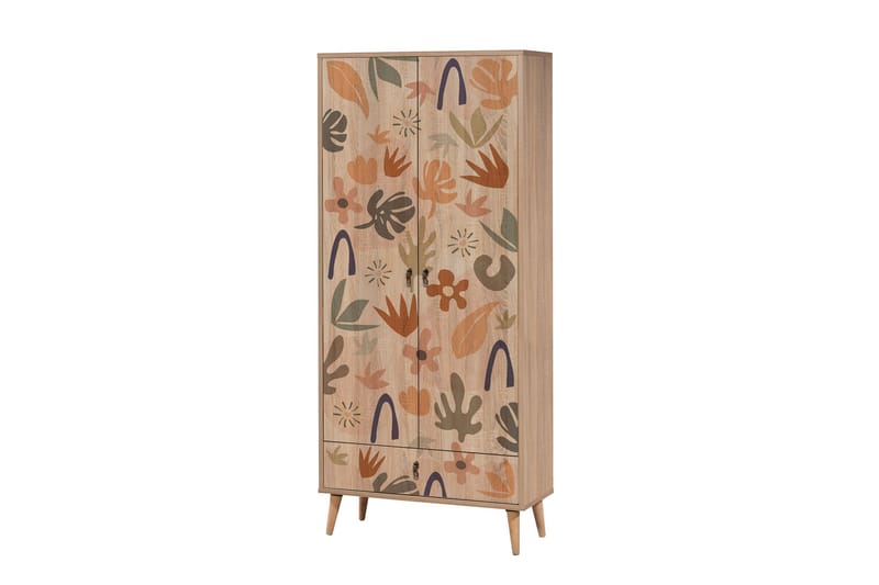 Bertoaria Garderob 80x190 cm Brun, Hanah Home