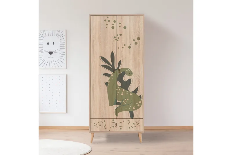 Bertoaria Garderob 80x190 cm Brun - Hanah Home - Förvaring - Klädförvaring - Garderob & garderobssystem