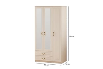 Beyric Garderob 105x210 cm - Matt Vit - Förvaring - Klädförvaring - Garderob & garderobssystem