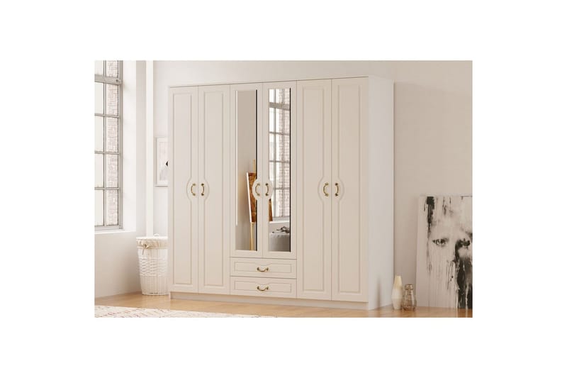 Beyric Garderob 210x210 cm - Matt Vit - Förvaring - Klädförvaring - Garderob & garderobssystem