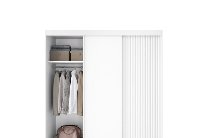 Biancco Garderob 120x220 cm - Vit - Förvaring - Klädförvaring - Garderob & garderobssystem