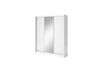 Biancco Garderob med Spegel 120x220 cm - Vit - Förvaring - Klädförvaring - Garderob & garderobssystem