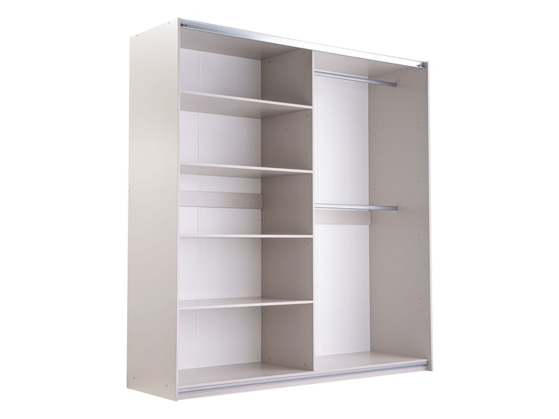 Binche Garderob med Spegel 200x215 cm - Beige - Förvaring - Klädförvaring - Garderob & garderobssystem
