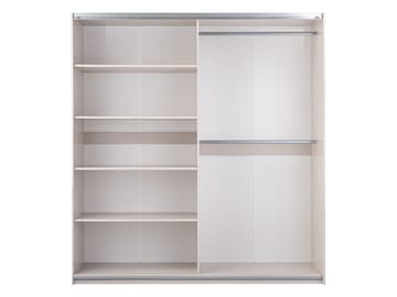 Binche Garderob med Spegel 200x215 cm - Beige - Förvaring - Klädförvaring - Garderob & garderobssystem
