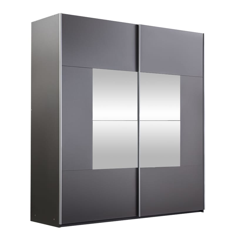 Binche Garderob med Spegel 200x215 cm, Grå