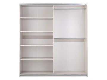 Binche Garderob med Spegel 200x215 cm - Grå - Förvaring - Klädförvaring - Garderob & garderobssystem