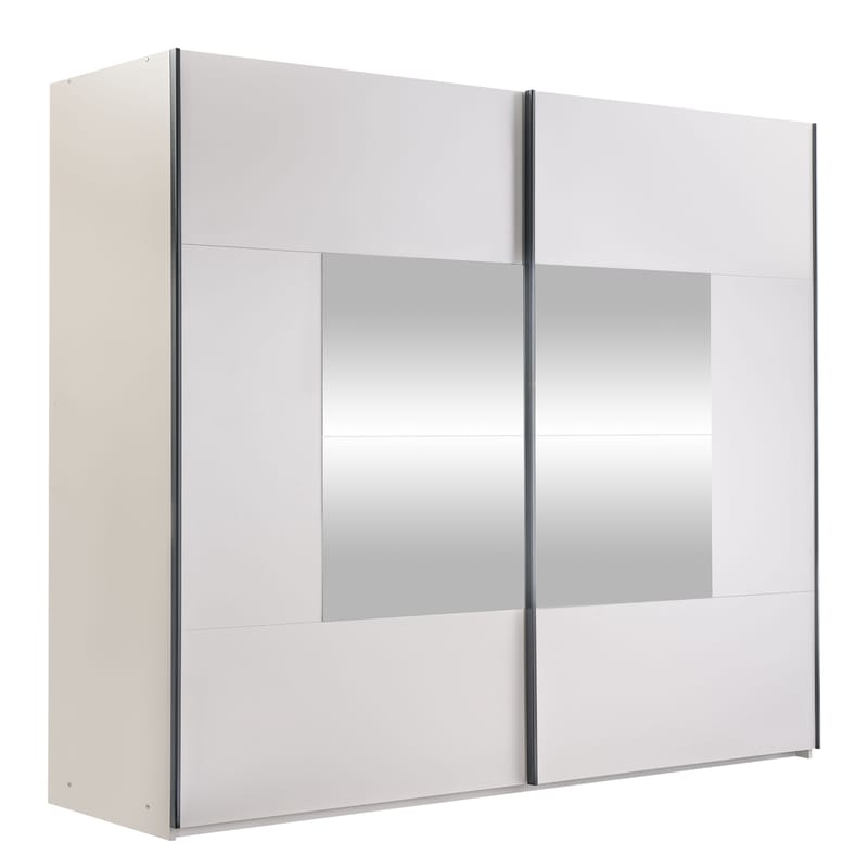 Binche Garderob med Spegel 250x215 cm - Beige - Förvaring - Klädförvaring - Garderob & garderobssystem