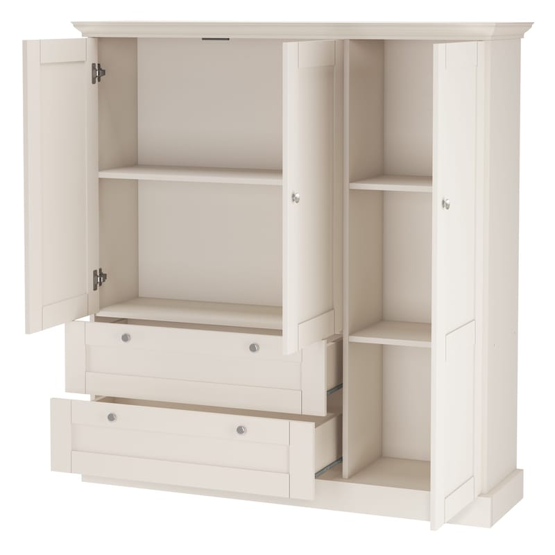 Binz Garderob 122x130 cm - Kashmirgräddvit - Förvaring - Klädförvaring - Garderob & garderobssystem