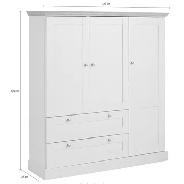 Binz Garderob 122x130 cm - Kashmirgräddvit - Förvaring - Klädförvaring - Garderob & garderobssystem