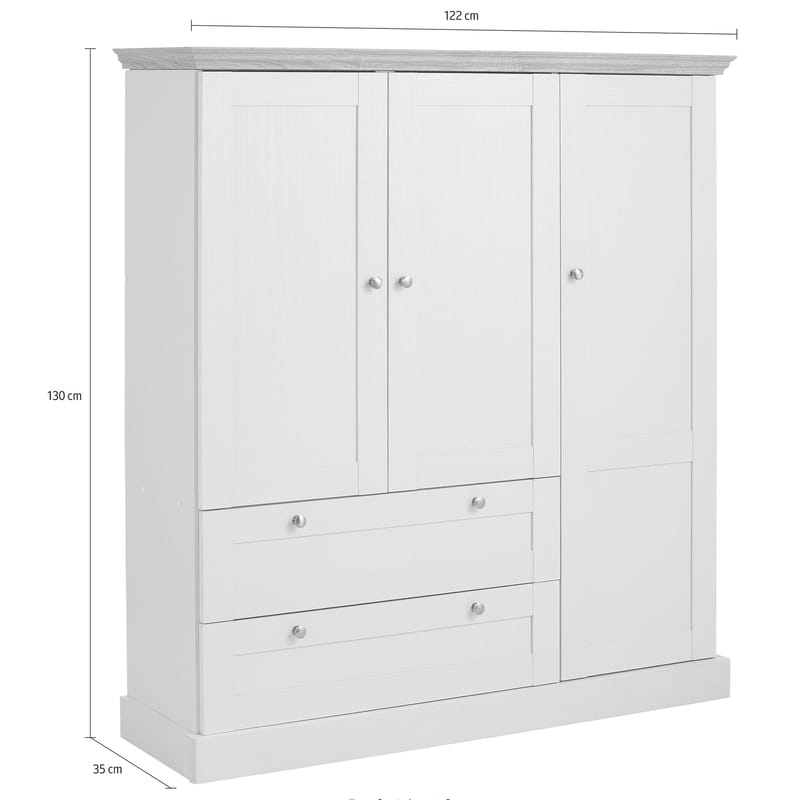 Binz Garderob 122x130 cm - Kashmirgräddvit - Förvaring - Klädförvaring - Garderob & garderobssystem