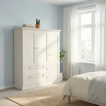 Binz Garderob 122x130 cm - Kashmirgräddvit - Förvaring - Klädförvaring - Garderob & garderobssystem