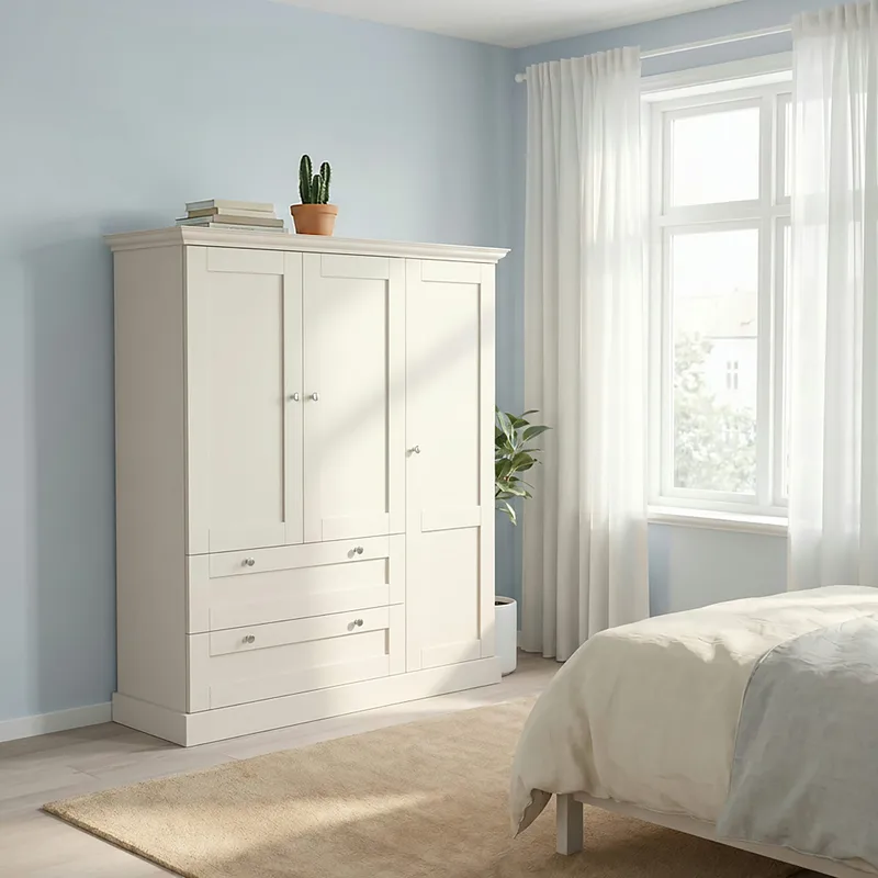 Binz Garderob 122x130 cm - Kashmirgräddvit - Förvaring - Klädförvaring - Garderob & garderobssystem