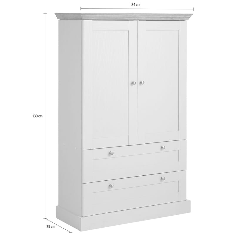 Binz Garderob 83x130 cm - Kashmirgräddvit - Förvaring - Klädförvaring - Garderob & garderobssystem