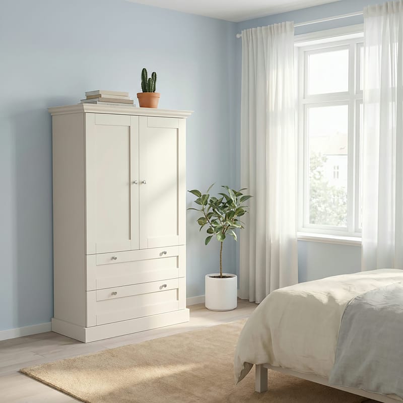 Binz Garderob 83x130 cm - Kashmirgräddvit - Förvaring - Klädförvaring - Garderob & garderobssystem