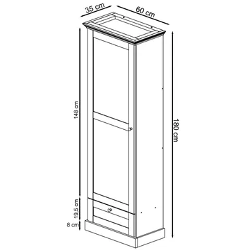 Binz Hallskåp 60x180 cm - Kashmirgräddvit - Förvaring - Klädförvaring - Garderob & garderobssystem