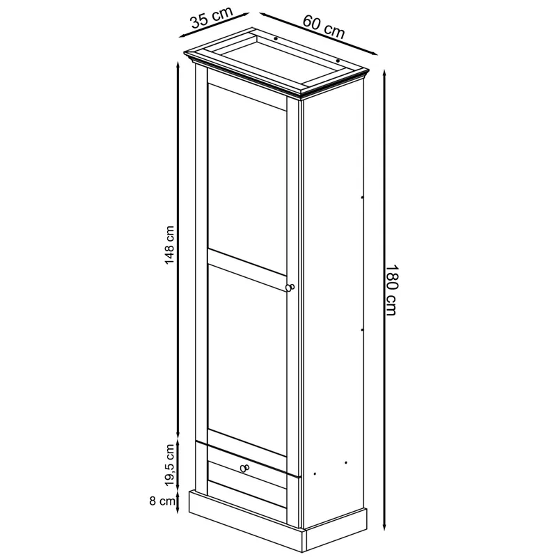 Binz Hallskåp 60x180 cm - Kashmirgräddvit - Förvaring - Klädförvaring - Garderob & garderobssystem