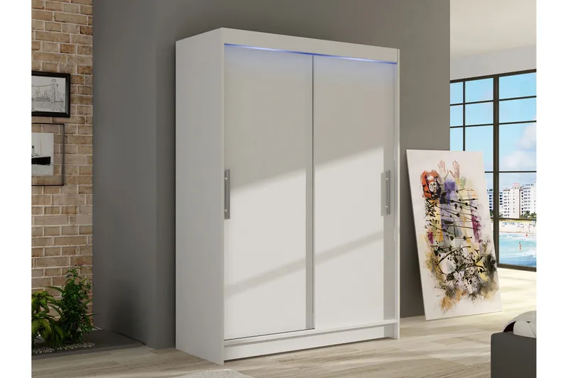 Biscayne Garderob 120x200 cm - Vit - Förvaring - Klädförvaring - Garderob & garderobssystem