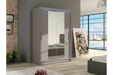 Biscayne Garderob m. Spegel 120x200 cm - Beige - Förvaring - Klädförvaring - Garderob & garderobssystem
