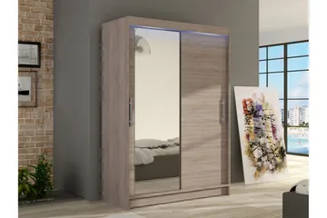 Biscayne Garderob m. Spegel 120x200 cm - Brun - Förvaring - Klädförvaring - Garderob & garderobssystem