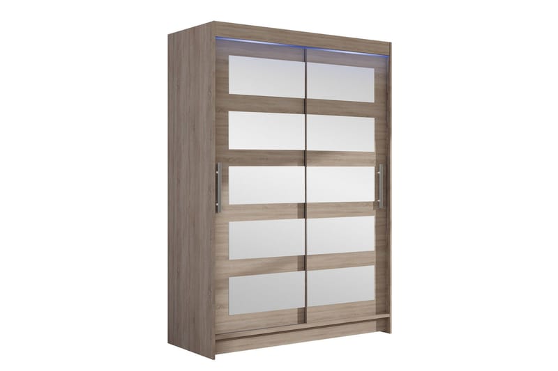 Biscayne Garderob m. Spegel 120x200 cm - Brun - Förvaring - Klädförvaring - Garderob & garderobssystem