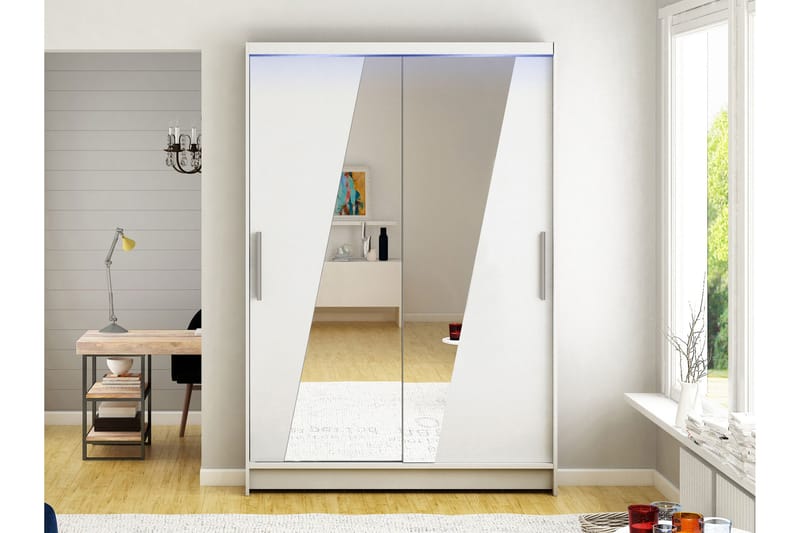 Biscayne Garderob m. Spegel 120x200 cm - Grå/Beige - Förvaring - Klädförvaring - Garderob & garderobssystem