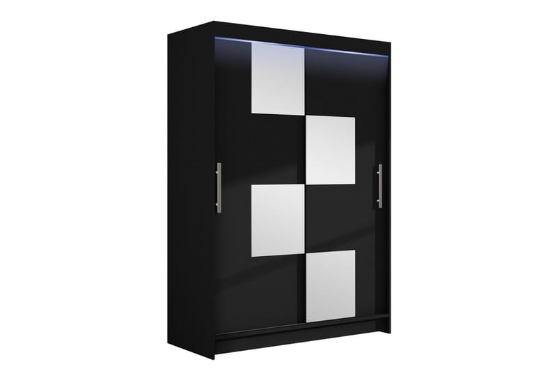 Biscayne Garderob m. Spegel 120x200 cm - Svart - Förvaring - Klädförvaring - Garderob & garderobssystem